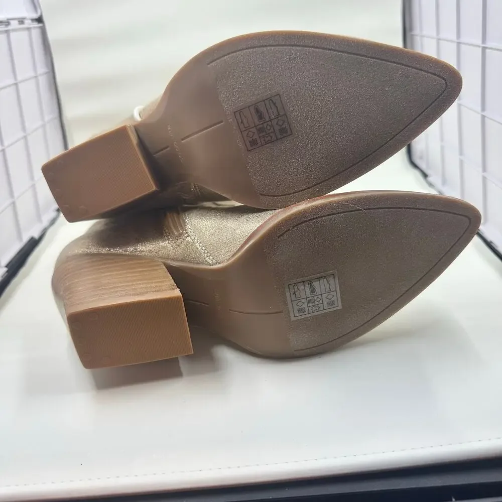 Dolce Vita Lunar Cowboy Boot – Size 6.5 – Gold Metallic Snake Print – NWOB - Picture 5 of 12